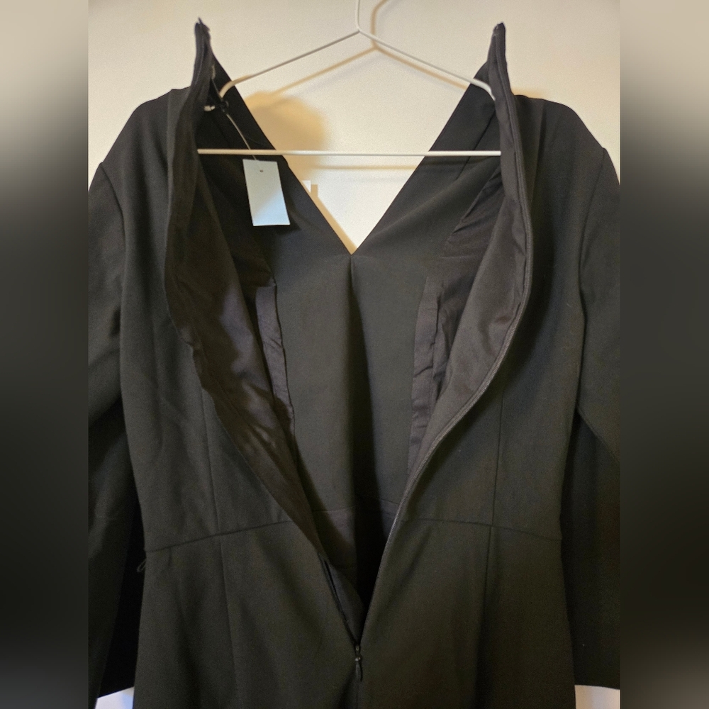 NWT Ann Taylor Sleeved, Lined Black Tailored Suit Dress - Picture 8 of 8
